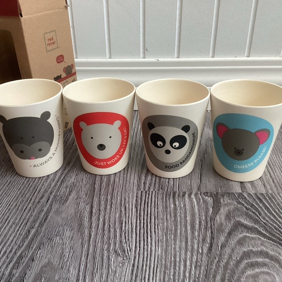 Red Rover Bamboo Animal Kids Drinking Cups, Set of 4 - Picture 6 of 9